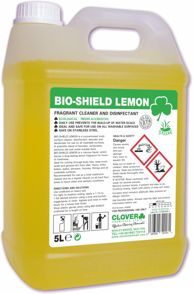 Bioshield Lemon Disinfectant Cleaner 5ltr